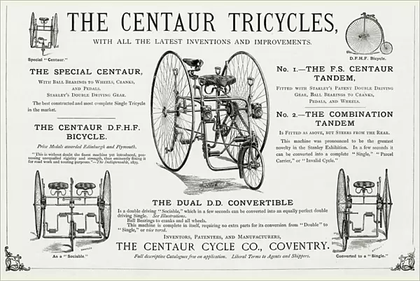 Advert for Centaur tricycles 1884