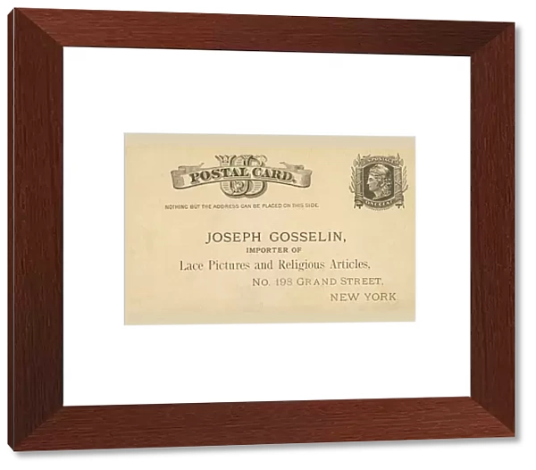1883 one cent postal card for Joseph Gosselin