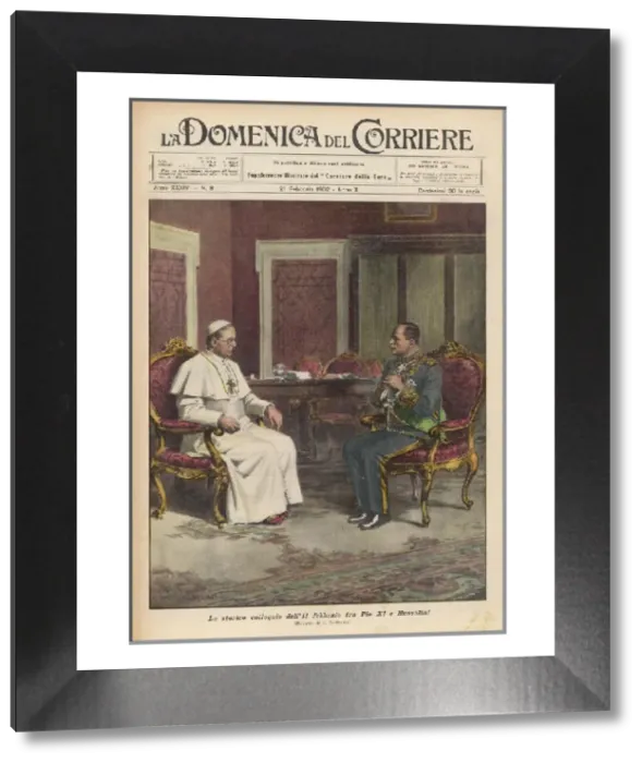Framed Print : Mussolini Meets Pope Pio XI Print, 1932 Framed Print : Mussolini Meets Pope Pio XI Print, 1932