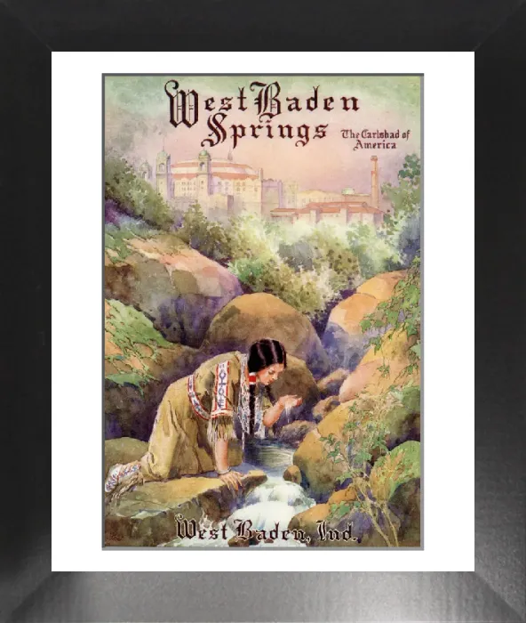 Framed Print : Young Native American Woman Drinks at a Stream Print Framed Print : Young Native American Woman Drinks at a Stream Print