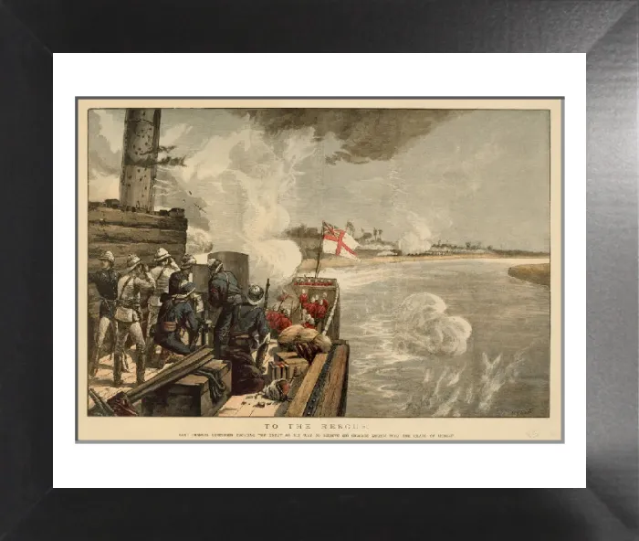 Framed Print : TO THE RESCUE ! Lord Charles Beresford Print 1885