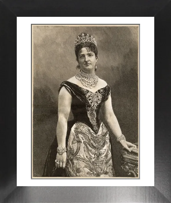 Framed Print : Margherita of Savoy Print, Queen of Italy 1893