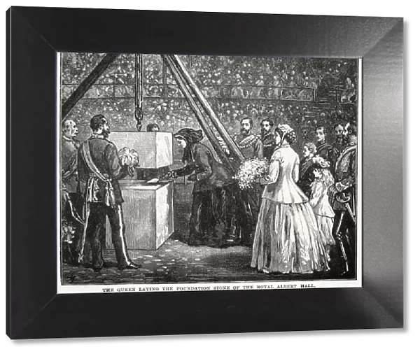 Queen Victoria laying foundation stone, Royal Albert Hall