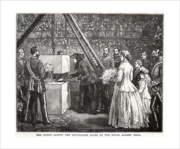 Queen Victoria laying foundation stone, Royal Albert Hall