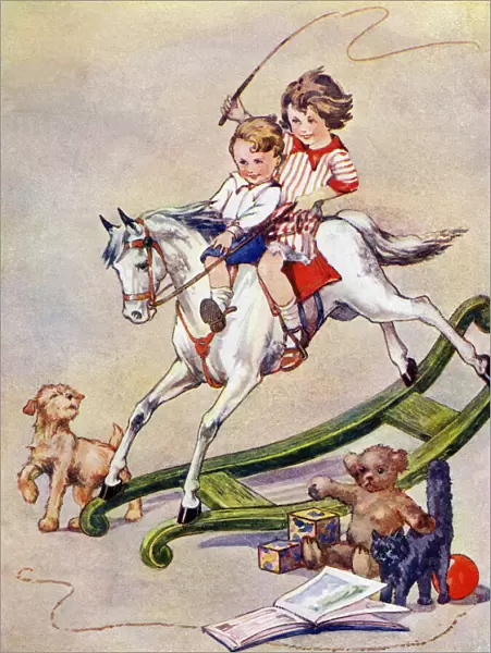 Children on a rocking horse