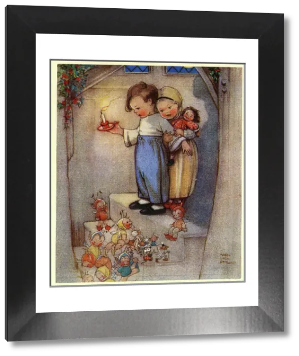 Framed Print : Mabel Lucie Attwell Christmas Eve Print Framed Print : Mabel Lucie Attwell Christmas Eve Print