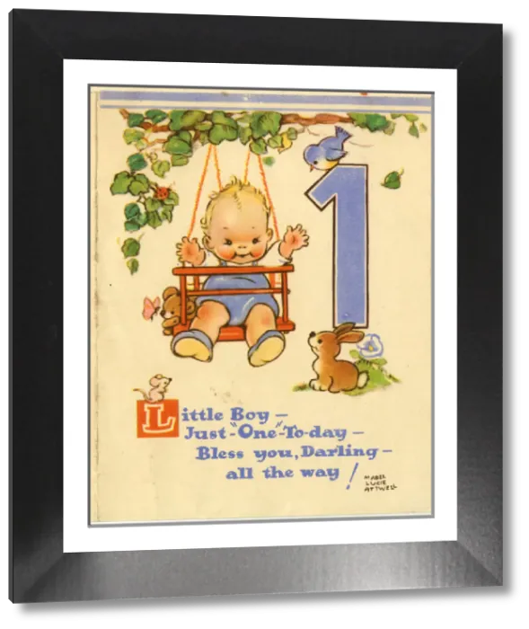 Framed Print : Mabel Lucie Attwell Print: 20th Century Birthday Card Framed Print : Mabel Lucie Attwell Print: 20th Century Birthday Card