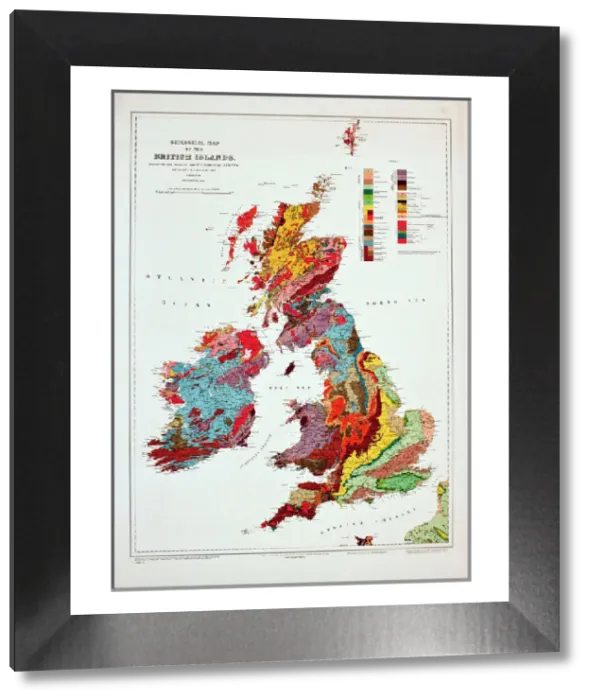 Framed Print : Geological Map of the British Islands Print 1941