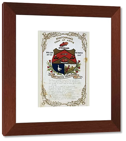 Comic postcard, Scotchmans coat of arms
