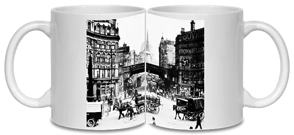 Ludgate Circus and St Pauls Cathedral, City of London