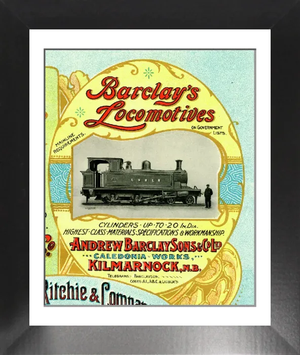 Framed Print : Barclays Locomotives Print, Kilmarnock, Scotland, 1905