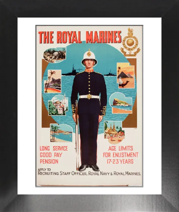 Framed Print : 20th Century Royal Marines Recruitment Print Framed Print : 20th Century Royal Marines Recruitment Print