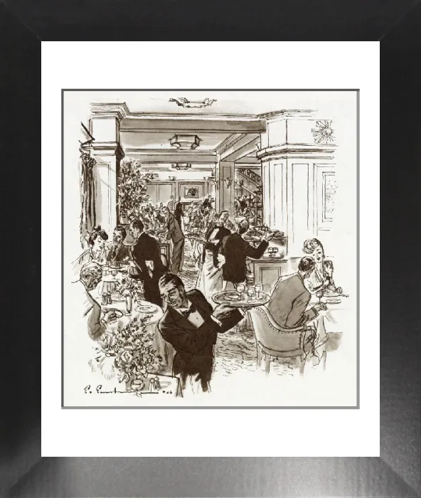 Framed Print : The Ivy Restaurant Interior, 1946 Print