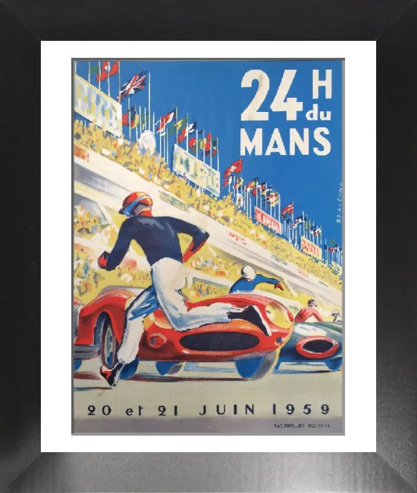 Framed Print : Le Mans 24 Hour Rally 1959 Print Framed Print : Le Mans 24 Hour Rally 1959 Print