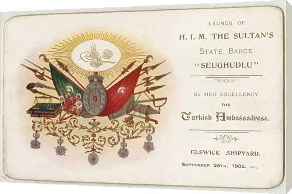 A gloriously ornate invitation from Her Excellency The Ambassadress of Turkey