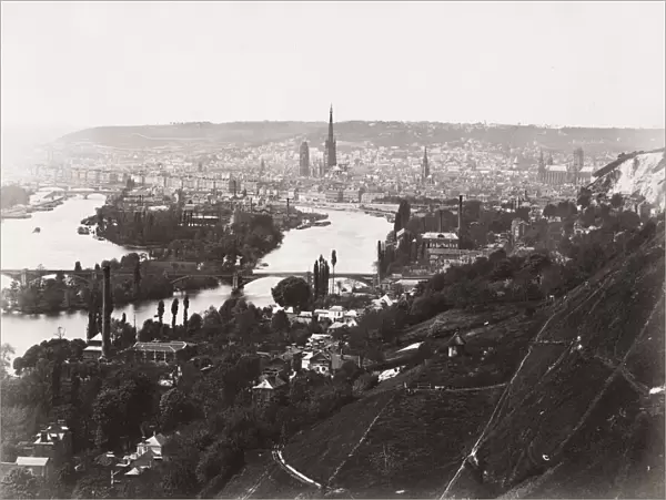 General view of the city of Rouen from Bonsecours, France
