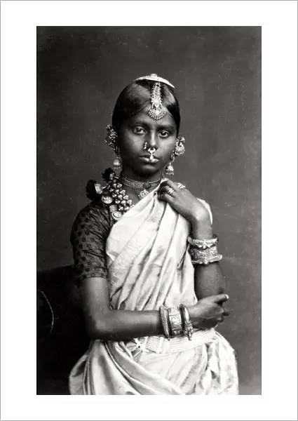 Ceylon Sri Lanka - Tamil girl with nose rings