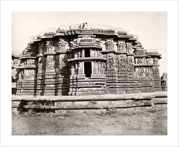 19th century vintage photograph India - Jain temples Halebidu