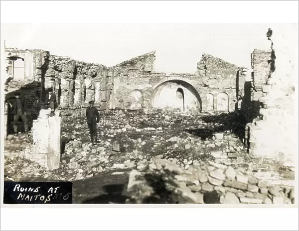 Maitos, Chanakkale - Dardanelles, Turkey - Ruins of the Church - destroyed during WW1. Date: 1923