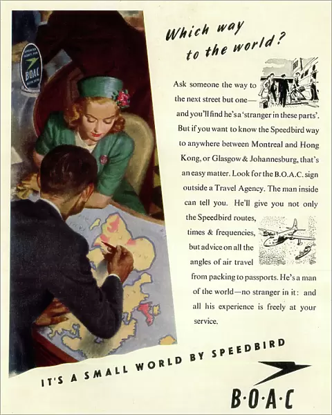 Advert, BOAC, British Overseas Airways