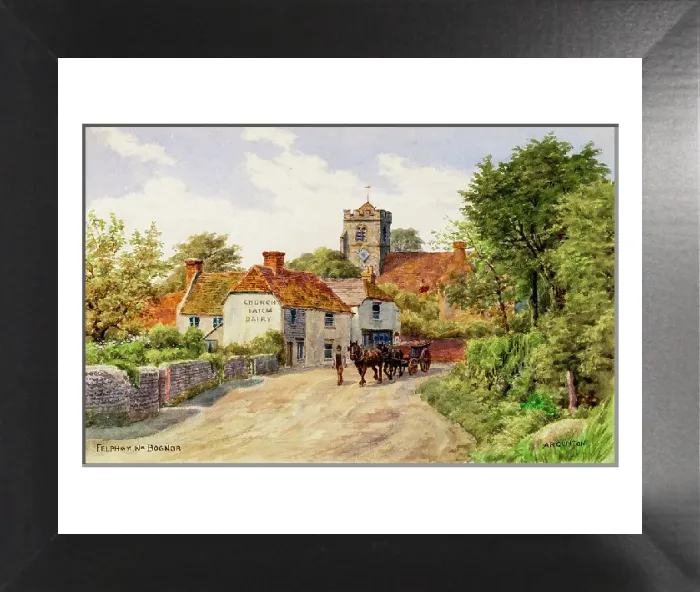Framed Print : Felpham Print, Sussex Landscape, 1920s