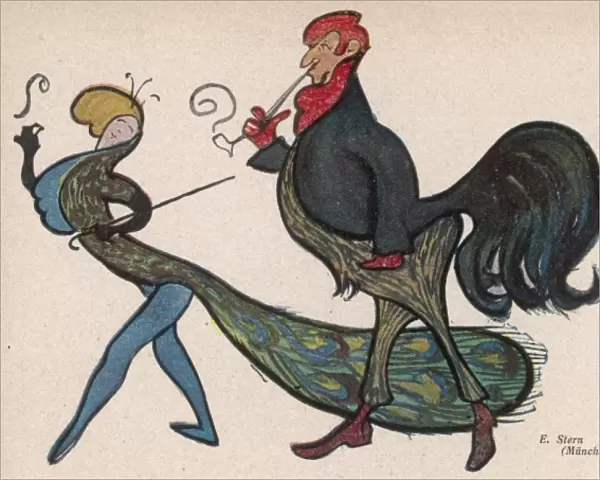 Cock and Peacock