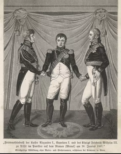 Meeting of three leaders at Tilsit, Napoleonic Wars