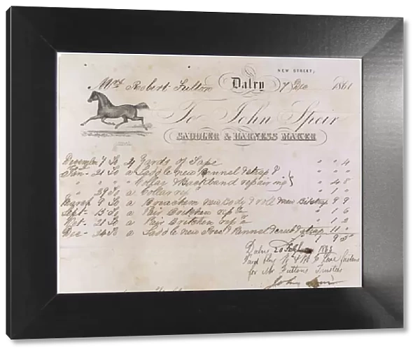 Bill from Saddler  /  1861