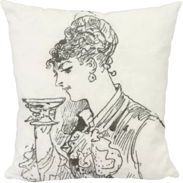 Lady Sips Champagne 1878