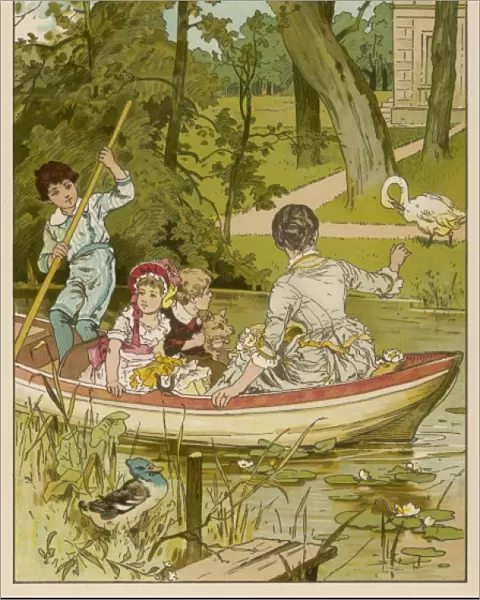 Children Boating W Mama