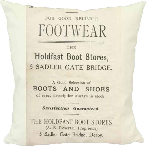 Advertisement for Holdfast Boot Stores, Derby