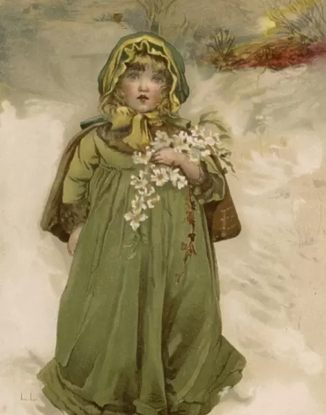 Girl  /  Roses in Snow 1880