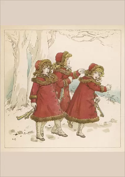 Three Girls Skating 1900