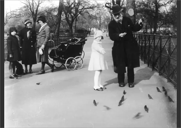 Girl in Park  /  Birds 1920S
