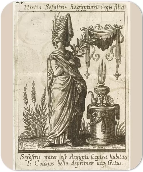 HIRTIA, Egyptian seer, daughter of Sesostris, priestess of Serapis who