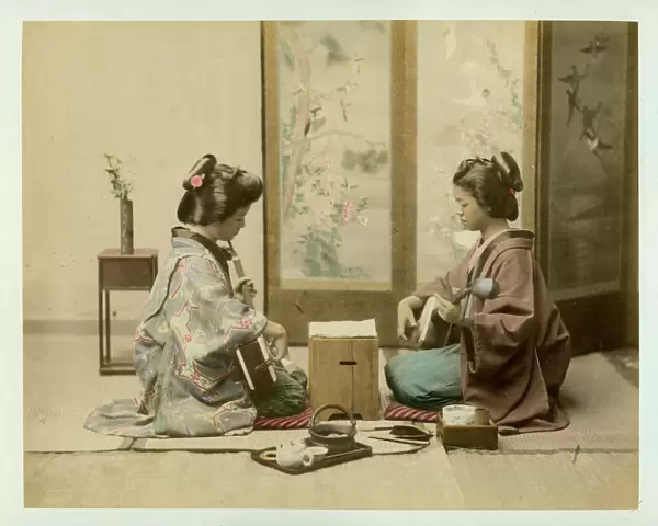 Women playing musical instruments