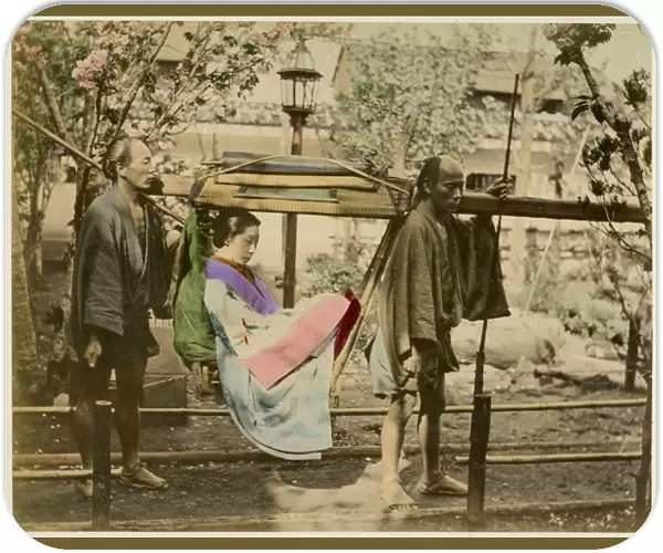 Kago and bearers in Japan