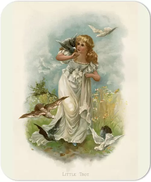 Girl and Doves C1880