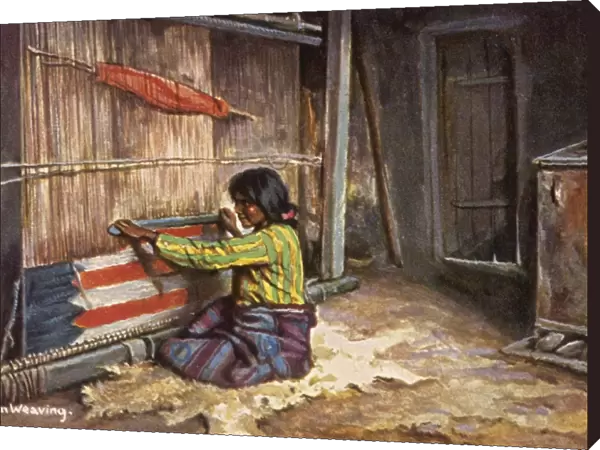 Navajo Woman Weaving
