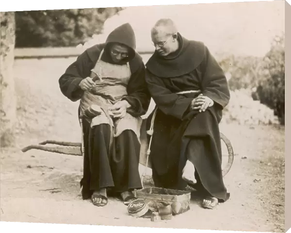 Monks Mending Sandals