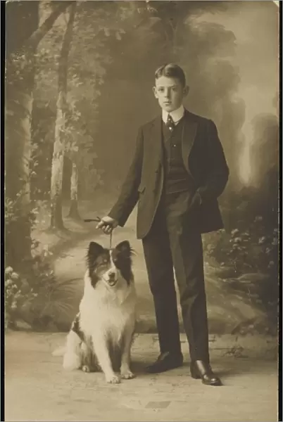 Boy with Collie Dog