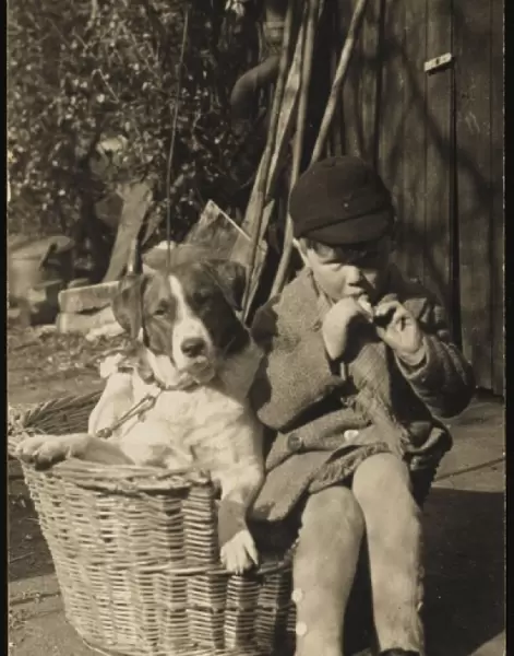 School Boy with his Dog