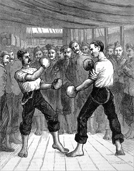 Boxing on board a Troopship, 1876