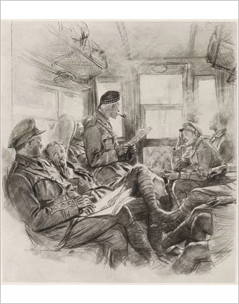 British army officers travelling to the French battlefront