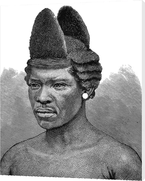 Zulu war. Zulu dandies, showing the modes of wearing their h