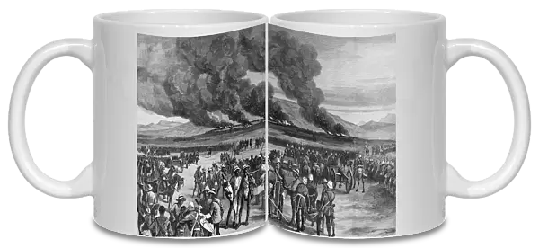 The Zulu war, the Burning of Ulundi. From a sketch by an ILN