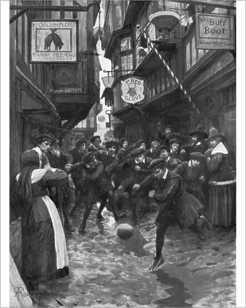 Football in the Streets of London, 16th century