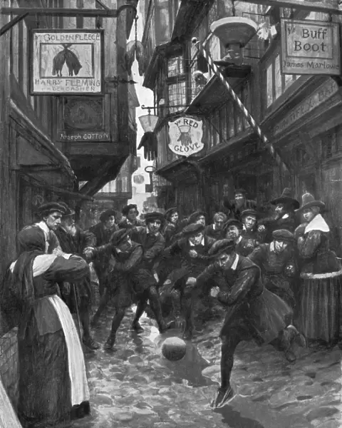 Football in the Streets of London, 16th century