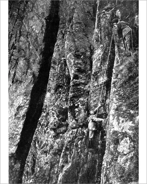 Climbers on the Pillar Rock, Ennerdale, Cumbria, 1912