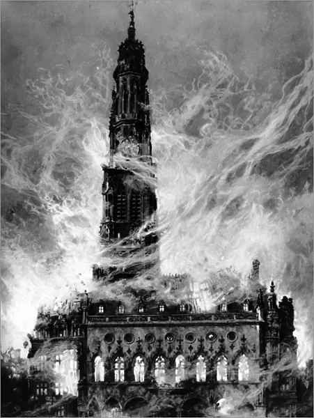 The Burning of the Hotel de Ville at Arras